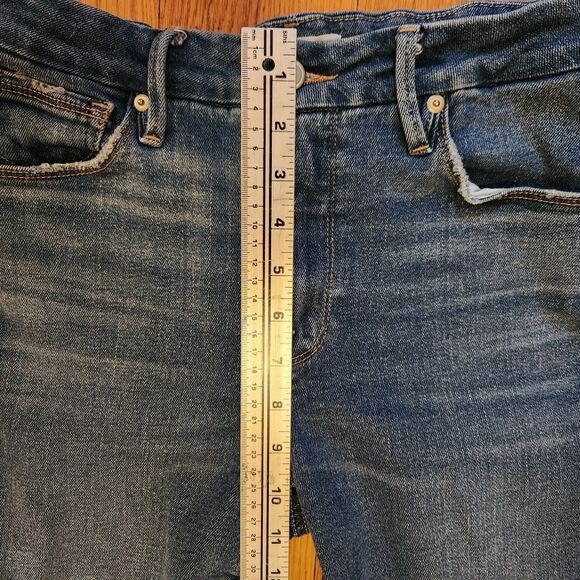Good American Good Legs Cigarette Jeans w Distressed Hem, Blue 842, Sz 4/27 - Picture 7 of 8